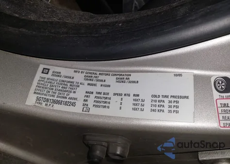 2006 Hummer H3 Suv from USA, damaged, VIN 5GTDN136068182245